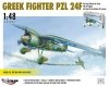 Mirage 481007 1/48 PZL P.24F Grecki Samolot Myśliwski z działkiem 20 mm Oerlikon  [Re-Edycja z nowymi częściami] 